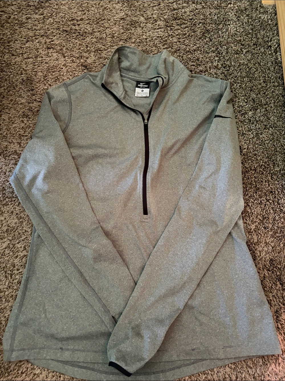 Nike Heather Gray Half-Zip Pullover Hoodie